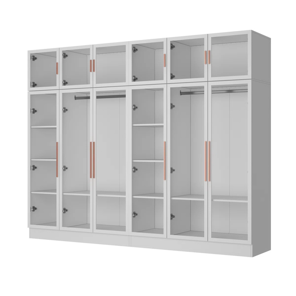 LUSTRE - Pristine White Six Door Modular Wardrobe - Image 4