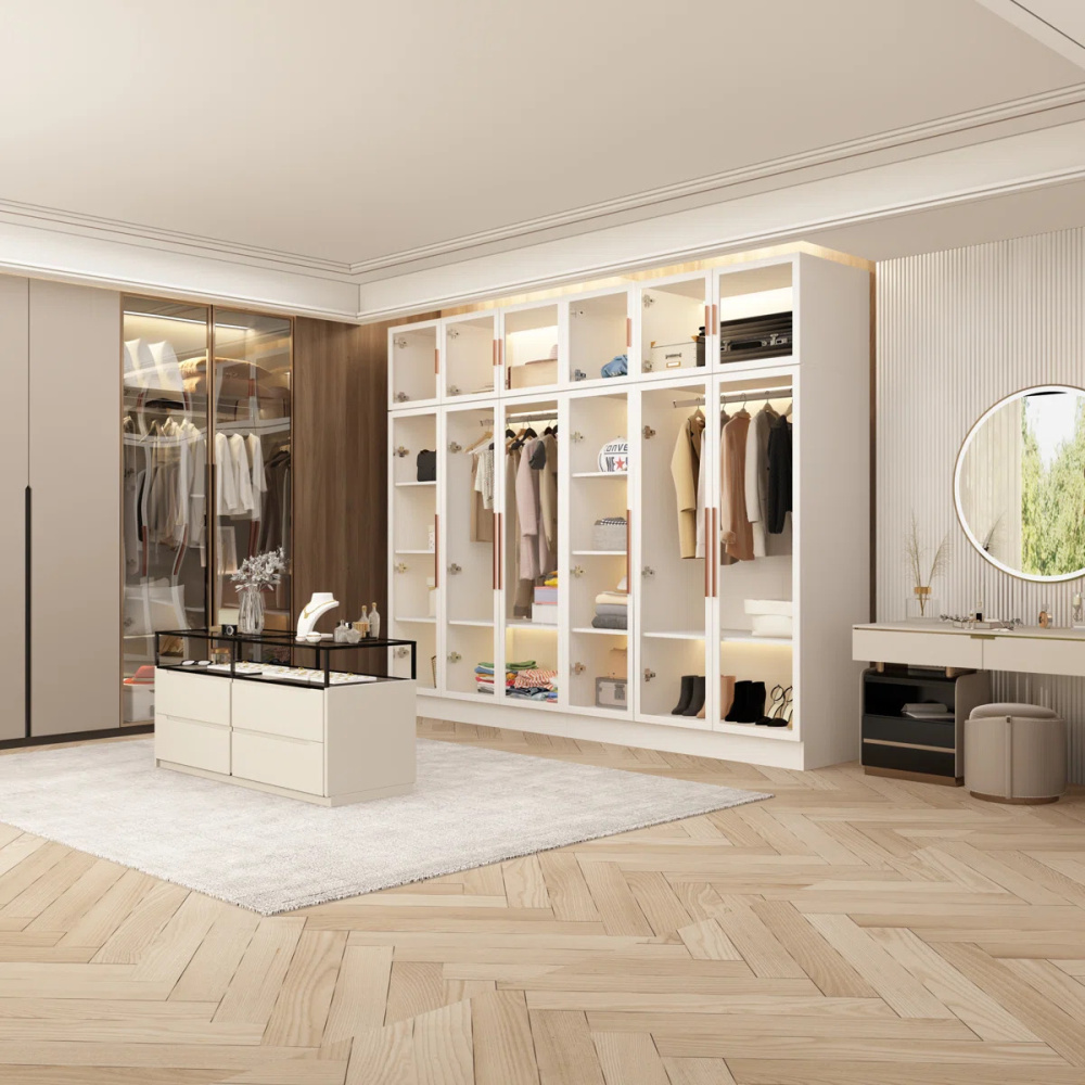 LUSTRE - Pristine White Six Door Modular Wardrobe - Image 6