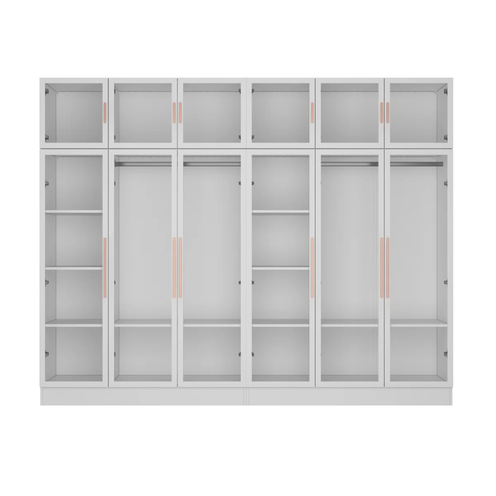 LUSTRE - Pristine White Six Door Modular Wardrobe - Image 3