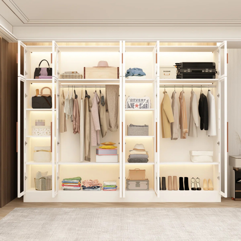 LUSTRE - Pristine White Six Door Modular Wardrobe - Image 2