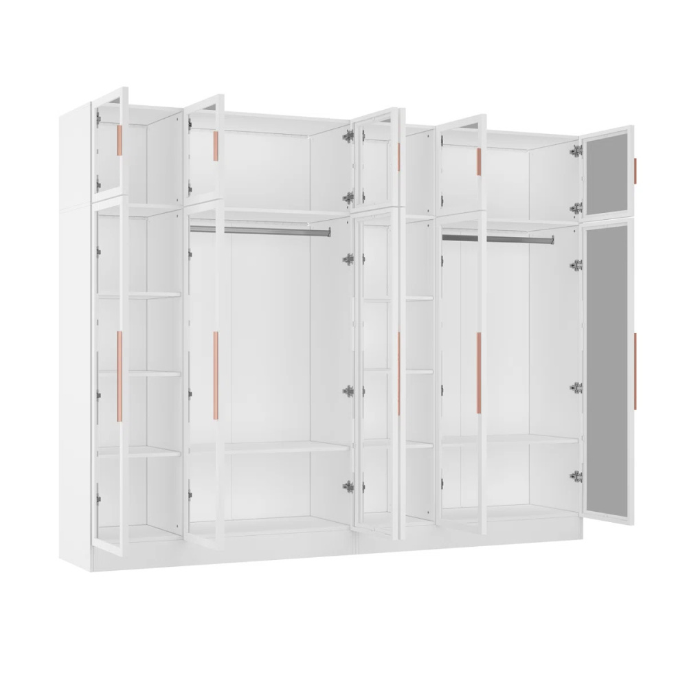 LUSTRE - Pristine White Six Door Modular Wardrobe - Image 5