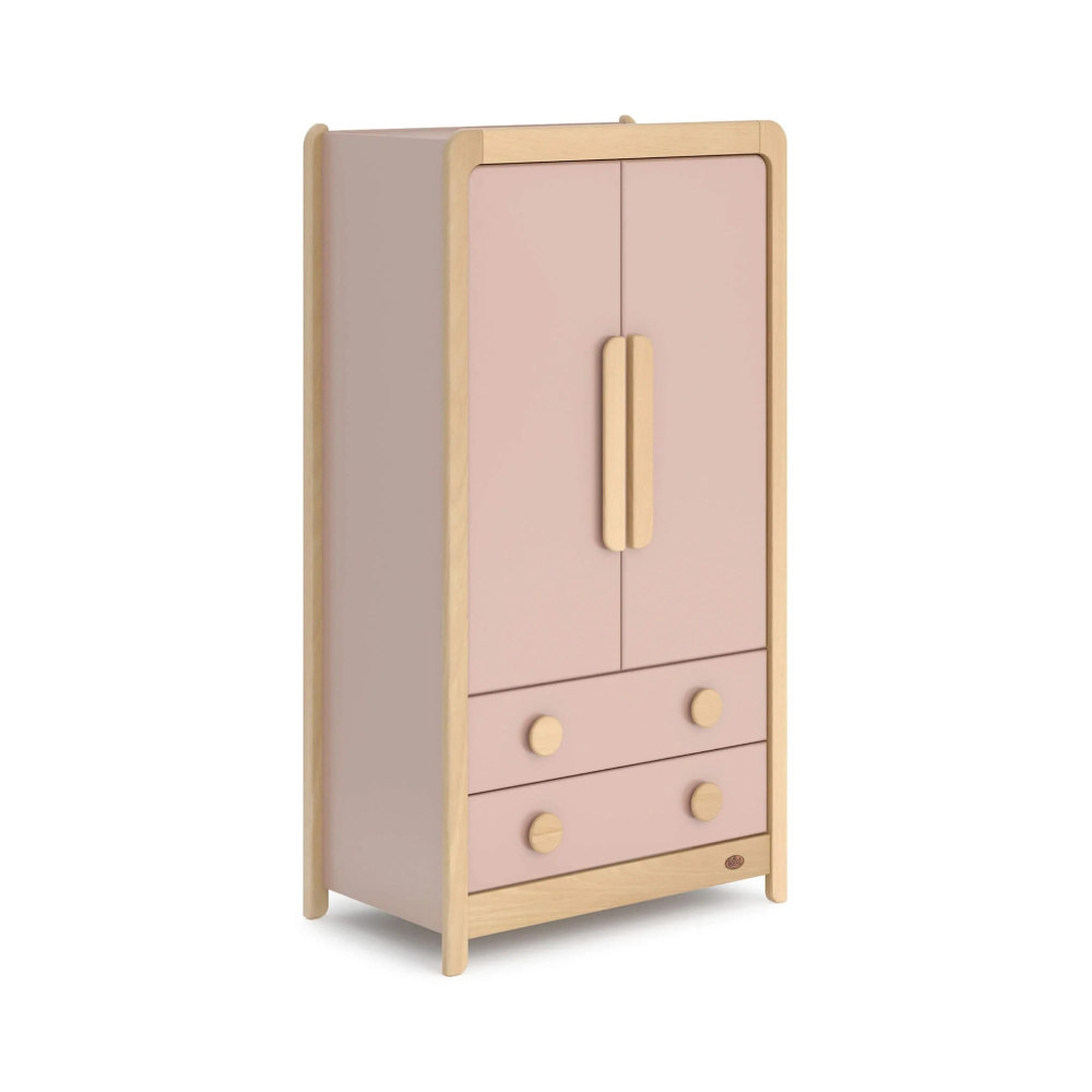 SALLY - Chunky Style Dusty Pink & Oak Brown Kids Wardrobe - Image 2