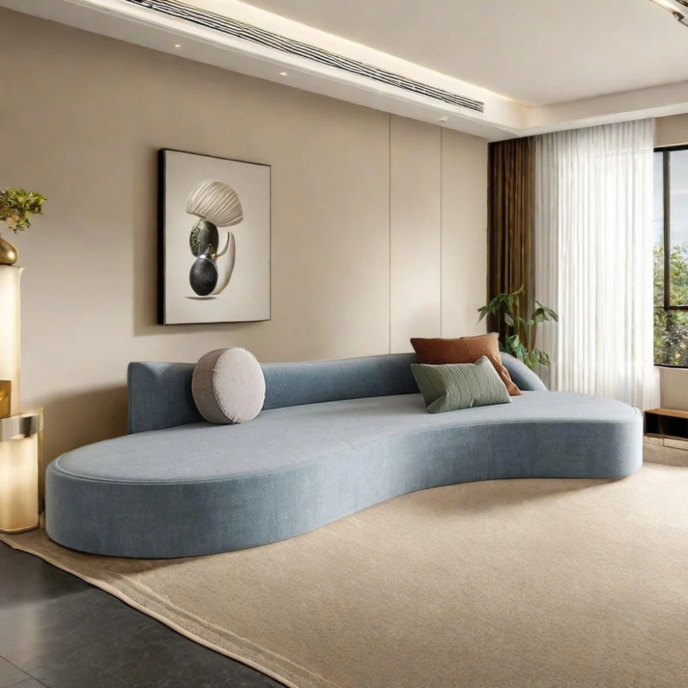 CRESCENT - Light Blue Curved Sofa - Image 2