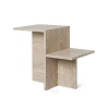MARE - Geometric Style Travertine End Table - Image 2