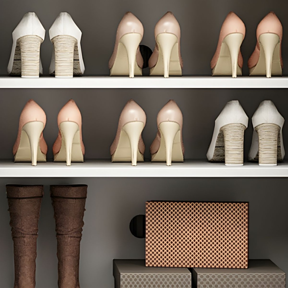 ELM - Dual Tone Four Door Shoe Cabinet - Image 3