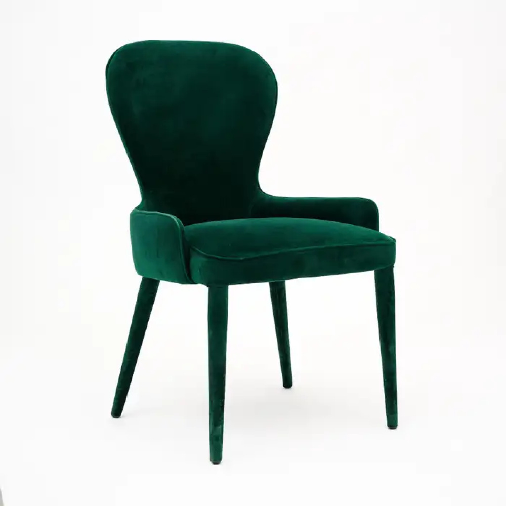 EMERELLE - Curved Back Emerald Green Vanity Chair