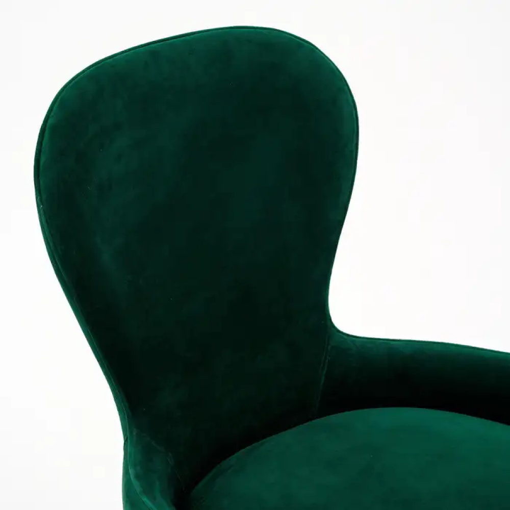 EMERELLE - Curved Back Emerald Green Vanity Chair - Image 5