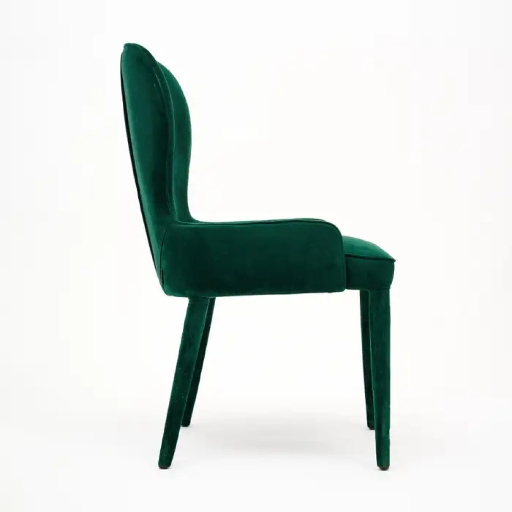 EMERELLE - Curved Back Emerald Green Vanity Chair - Image 4