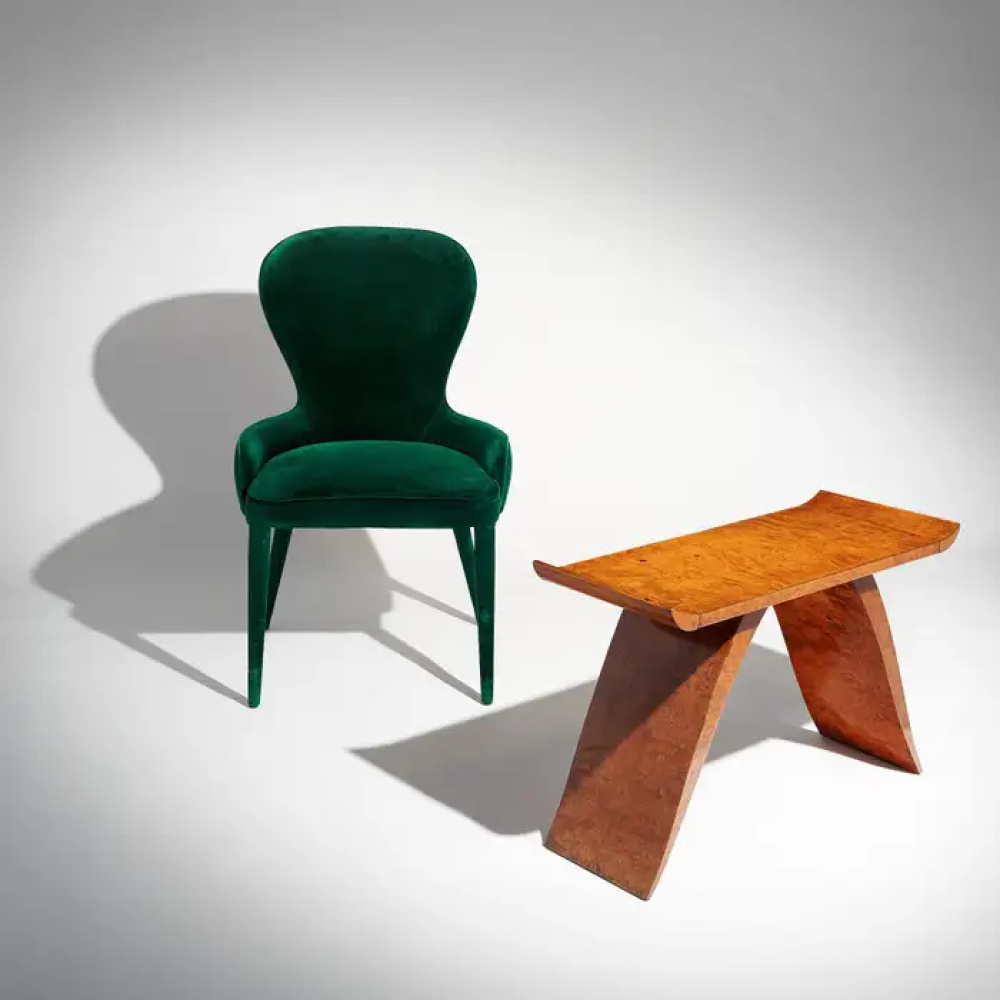 EMERELLE - Curved Back Emerald Green Vanity Chair - Image 6