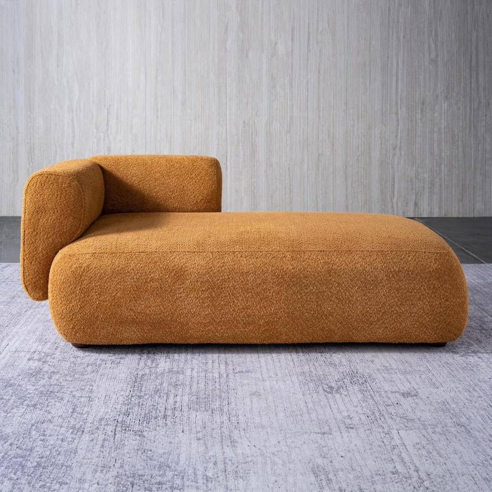 SOLEIL - Rustic Orange Platform Style Chaise Lounge