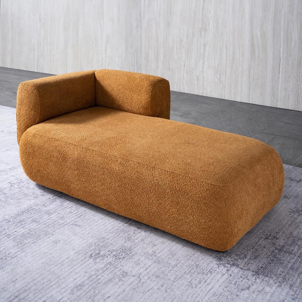 SOLEIL - Rustic Orange Platform Style Chaise Lounge - Image 2
