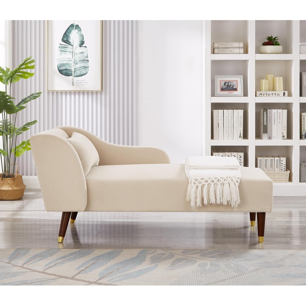 POISE - Classic Style Light Beige Chaise Lounge