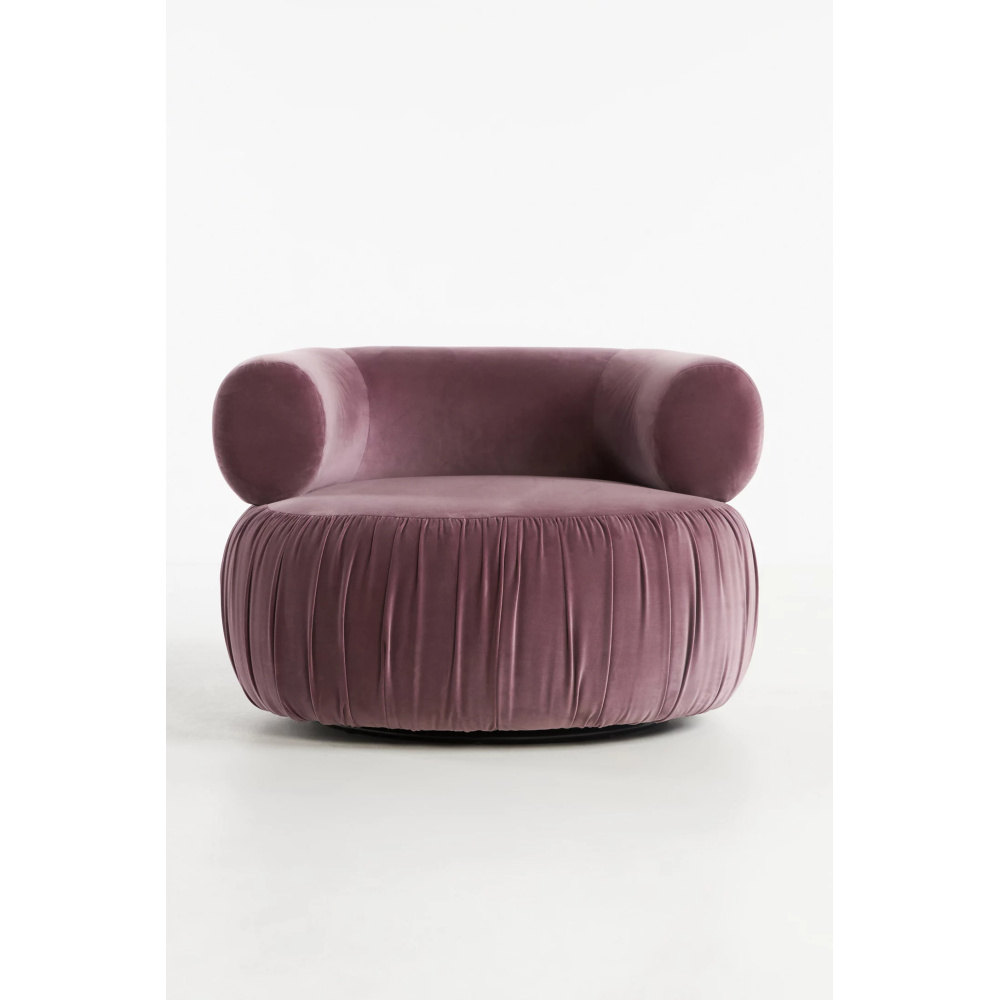 VELLUM - Chic Round Accent Chair in Purple