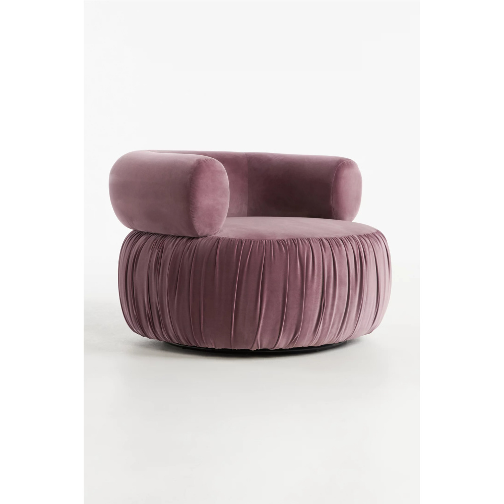 VELLUM - Chic Round Accent Chair in Purple - Image 2