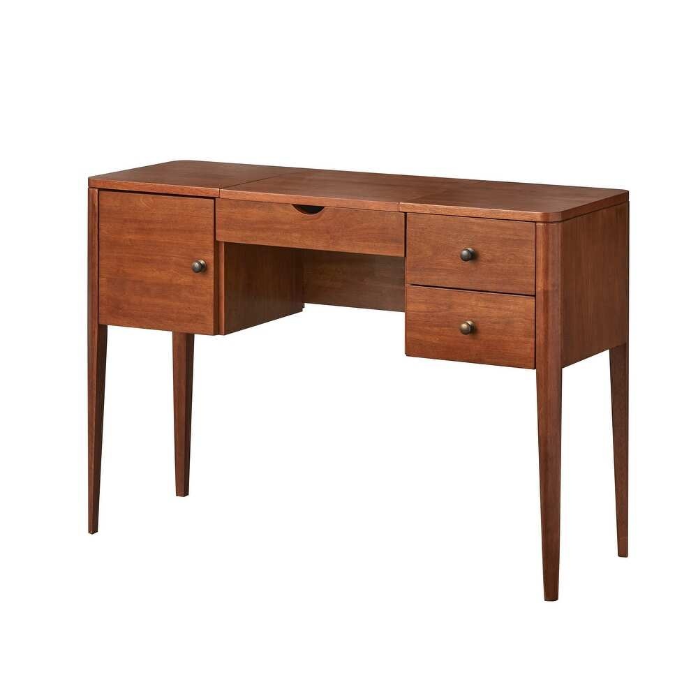 BRISA - Vintage Style Vanity Table with Folding Mirror - Image 4