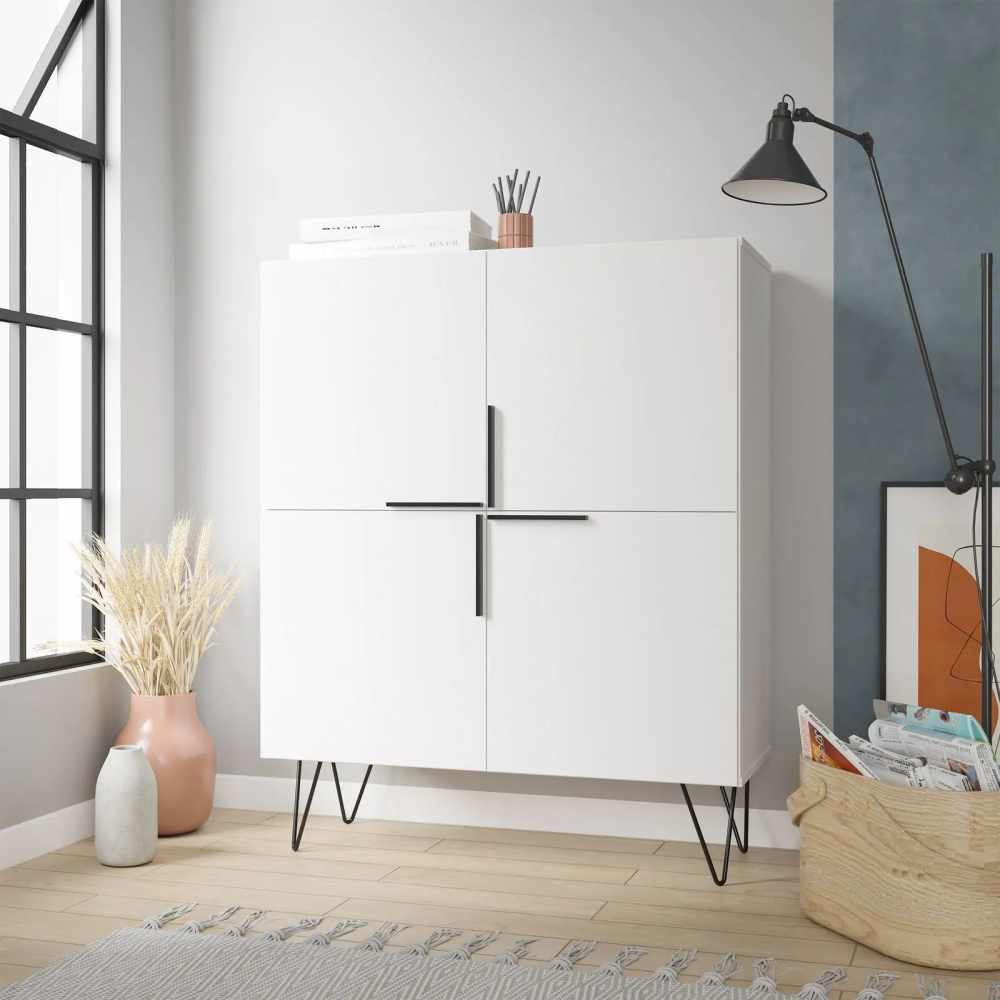 FIKA - Scandinavian Design White Storage Cabinet
