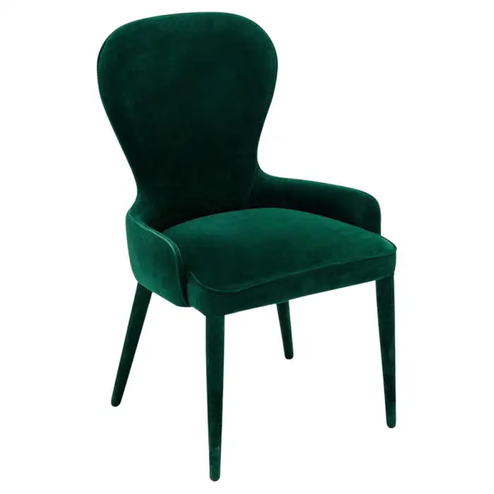 EMERELLE - Curved Back Emerald Green Vanity Chair - Image 3