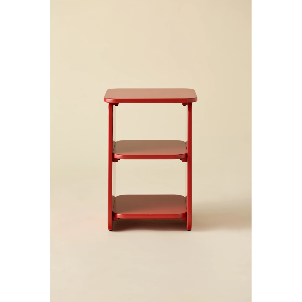 MOSSY - Vibrant Red Three Tired End Table - Image 2
