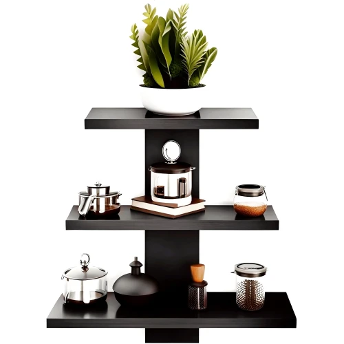 SHELFIE - Three Tired Black Wall Shelf