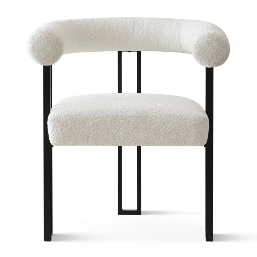 KIVO - Abstract Design Black & White Dining Table Set - Image 4