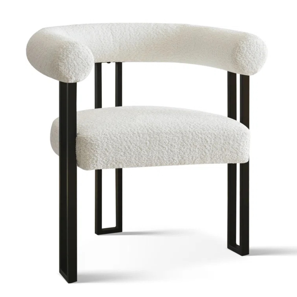 KIVO - Abstract Design Black & White Dining Table Set - Image 5
