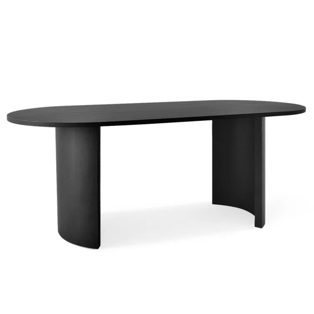 KIVO - Abstract Design Black & White Dining Table Set - Image 3