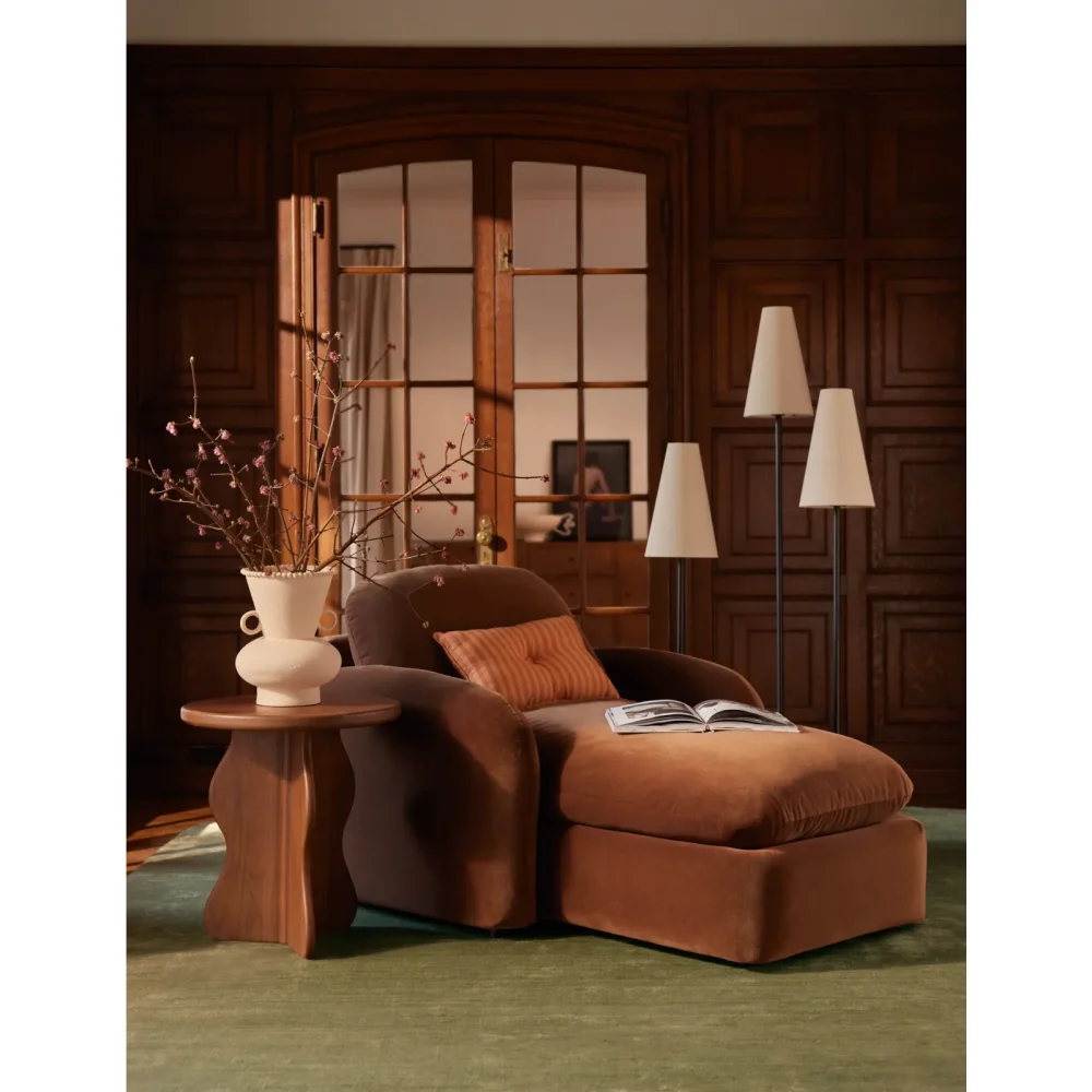 CINNA - Cinnamon Brown Chaise Lounge
