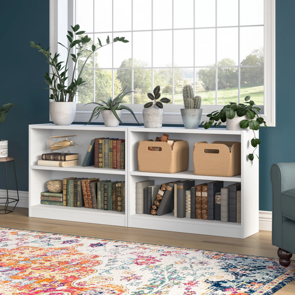 FENNA - White Contemporary Style Bookshelves Set