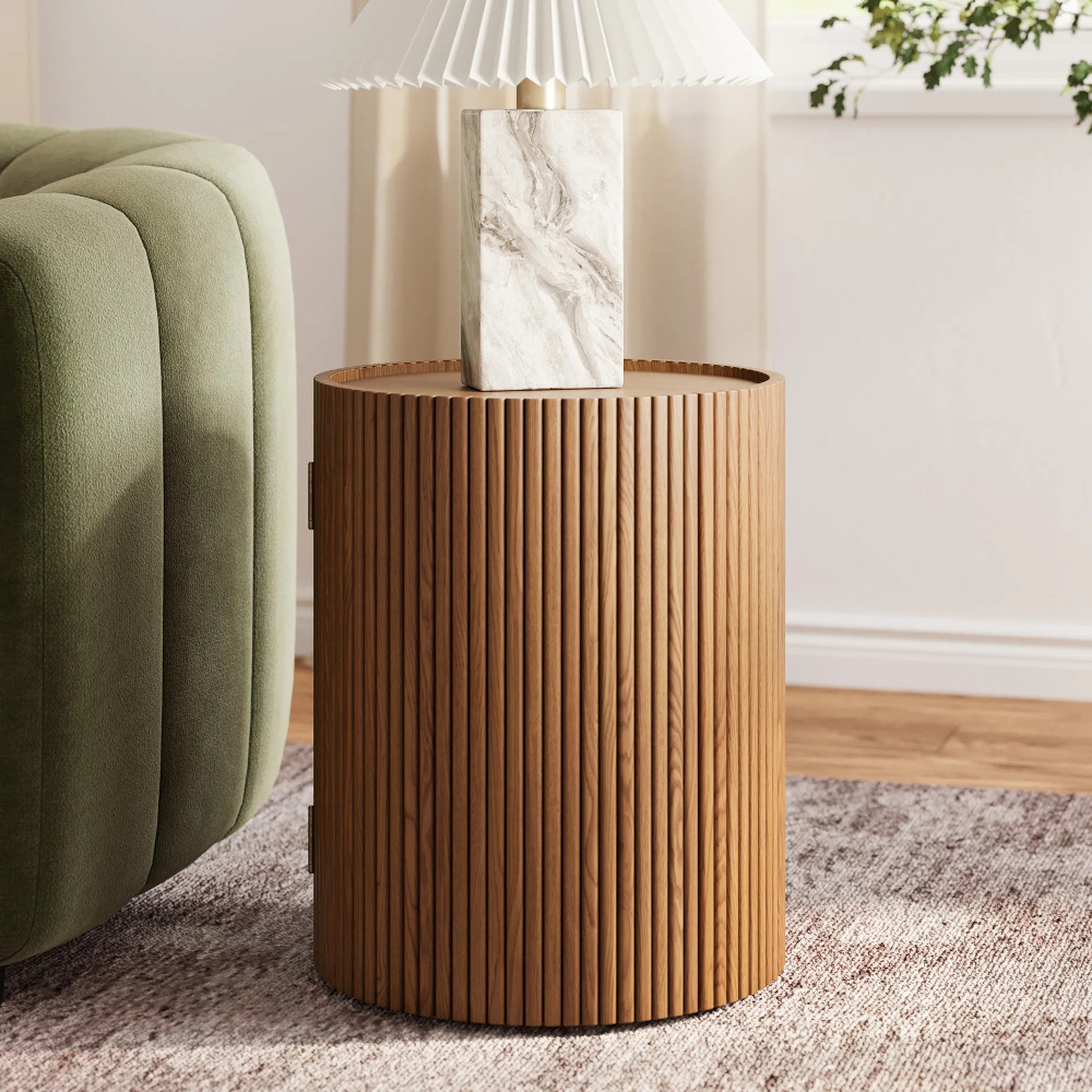 SOJORN - Classic Contemporary Style Round Storage End Table - Image 2