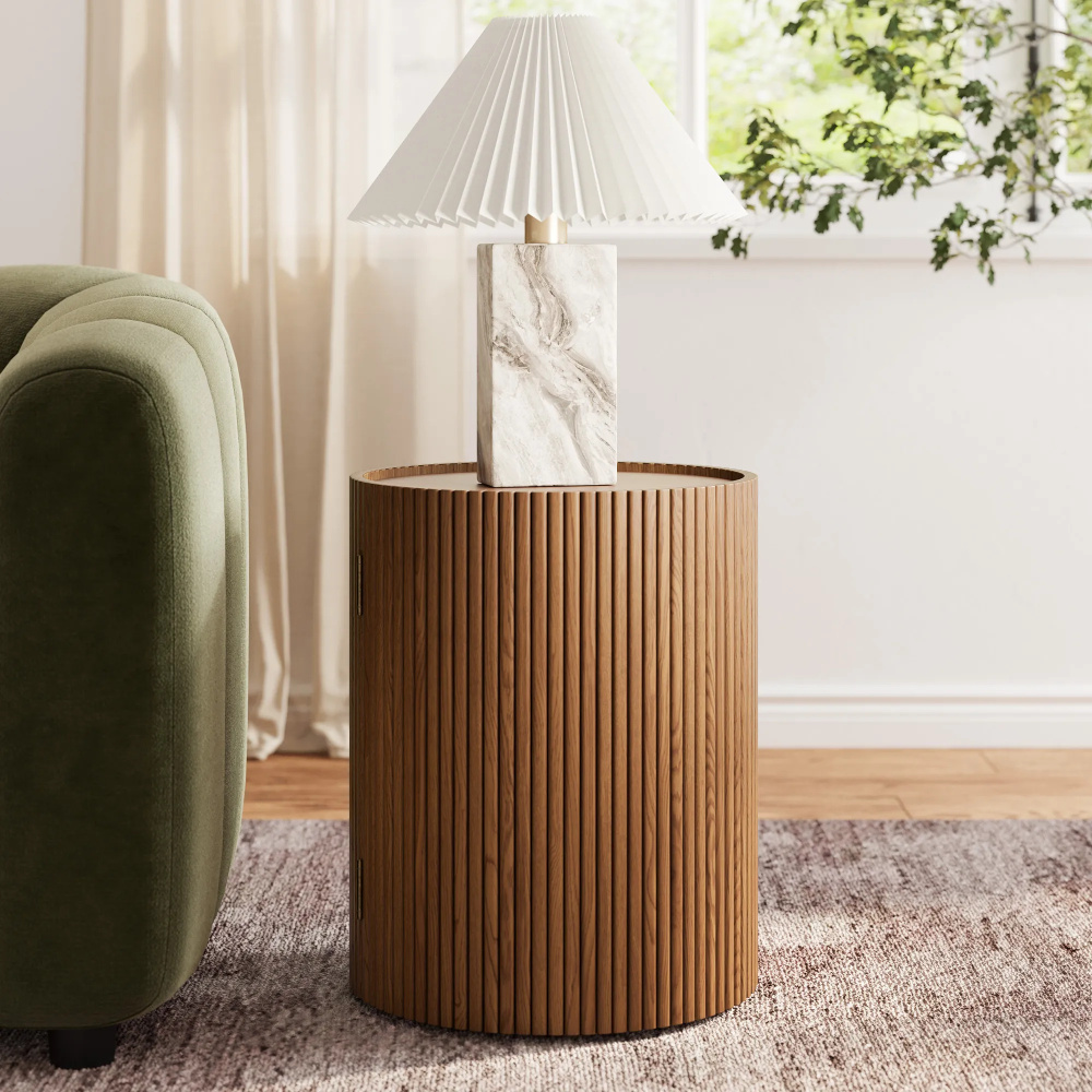 SOJORN - Classic Contemporary Style Round Storage End Table