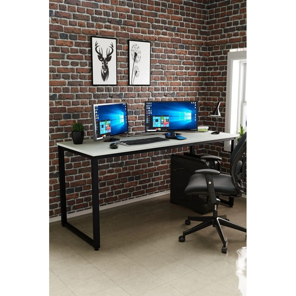 ORBIX - Minimalist Writing Desk with metallic Frame - Image 4