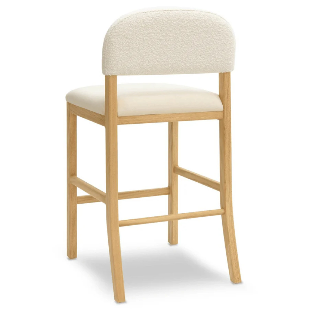 CALISEL - Coastal Inspired Oak Brown & White Barstool - Image 3