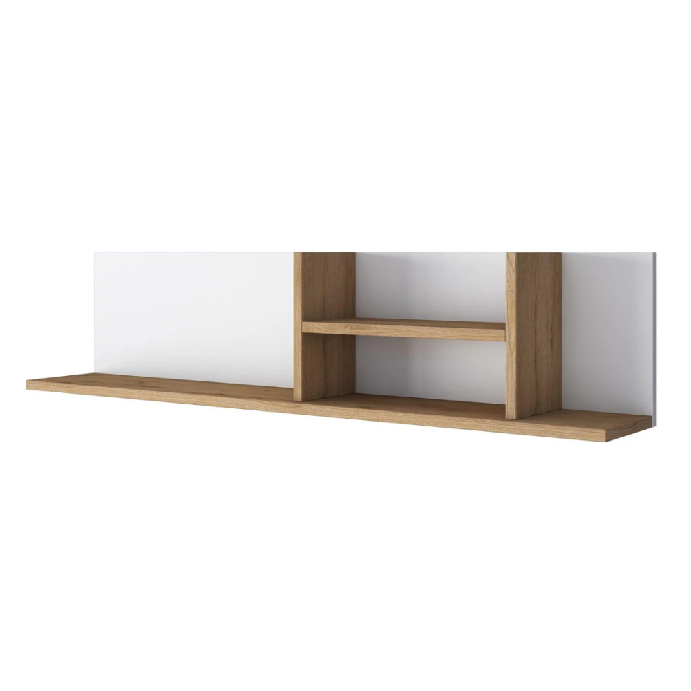 NEBA - White & Oak Brown Multifunctional Wall Shelf - Image 3