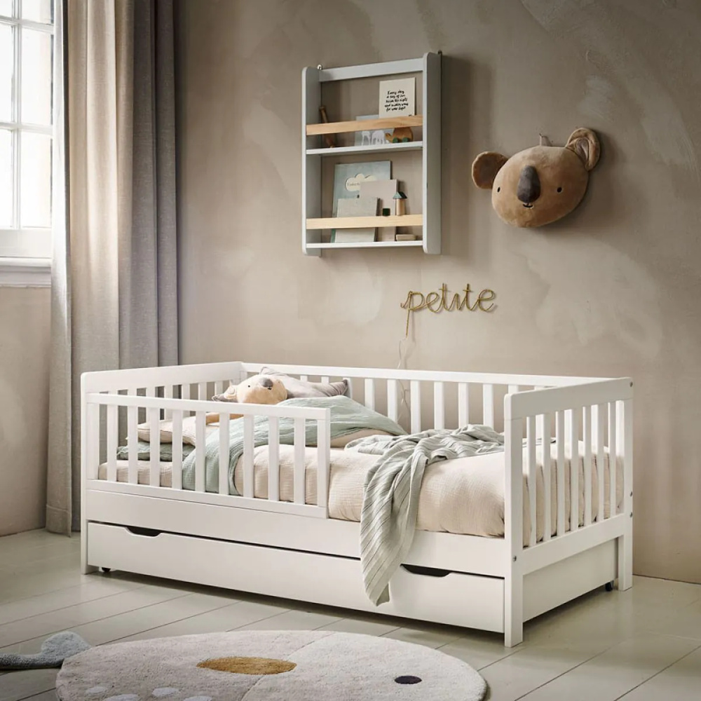 CELLO - Minimalist White Kids Bed with Storage