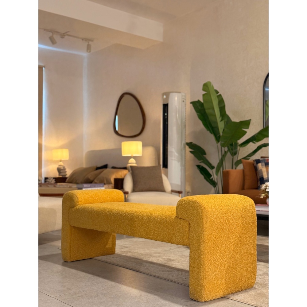 GRAINY - Urban Style Yellow Ottoman Bench - Image 3