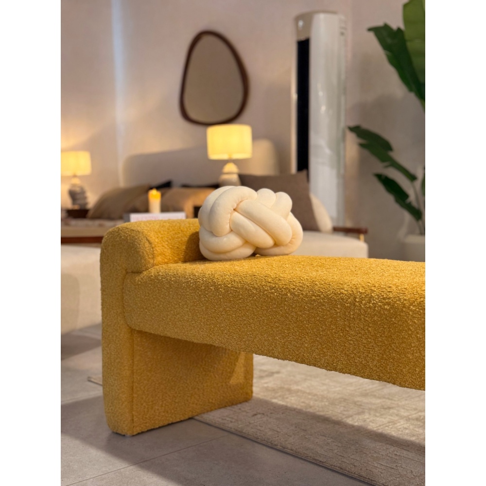 GRAINY - Urban Style Yellow Ottoman Bench - Image 4