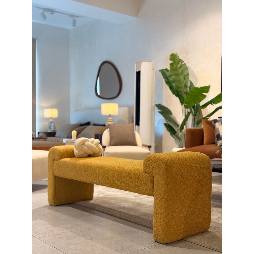 GRAINY - Urban Style Yellow Ottoman Bench - Image 2