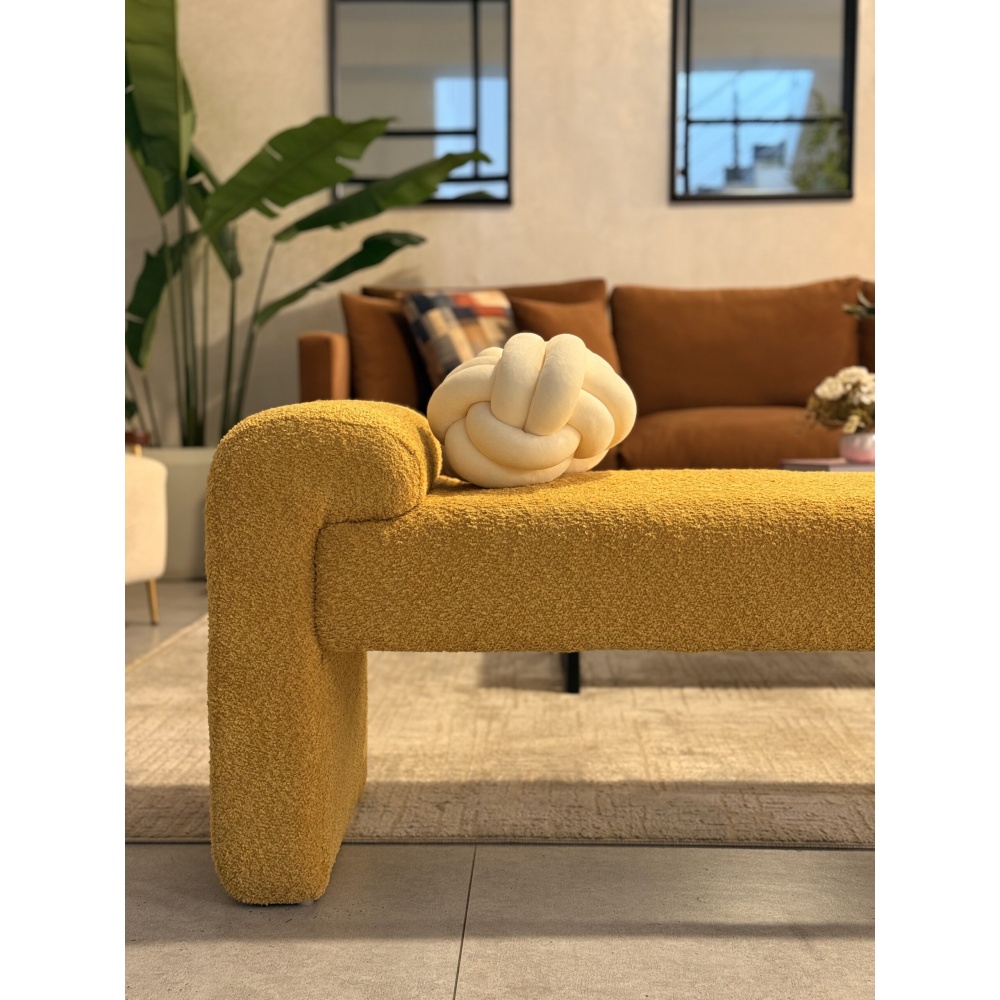 GRAINY - Urban Style Yellow Ottoman Bench - Image 6