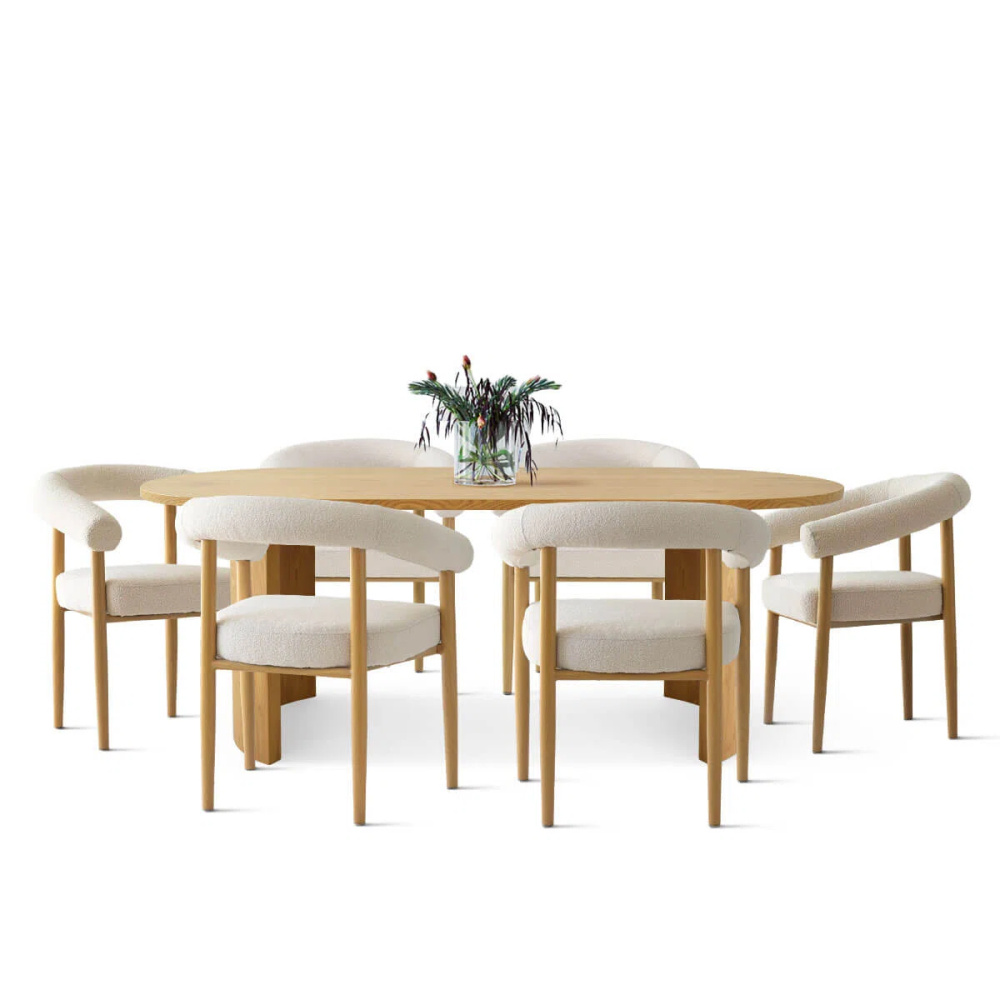 CHORD - Minimalist Design Oak Brown Dining Table Set - Image 2
