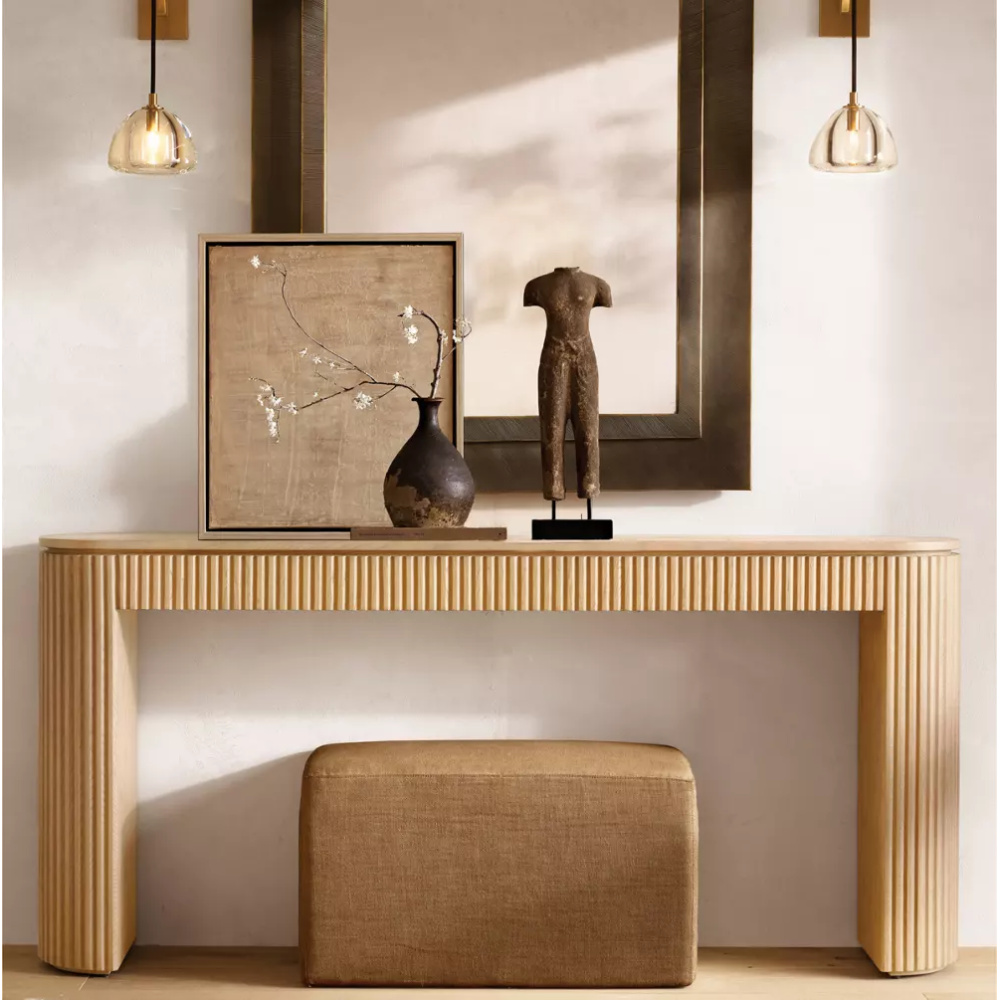 BRUNNE - Modern Console Table with Fluted Panel Detailing