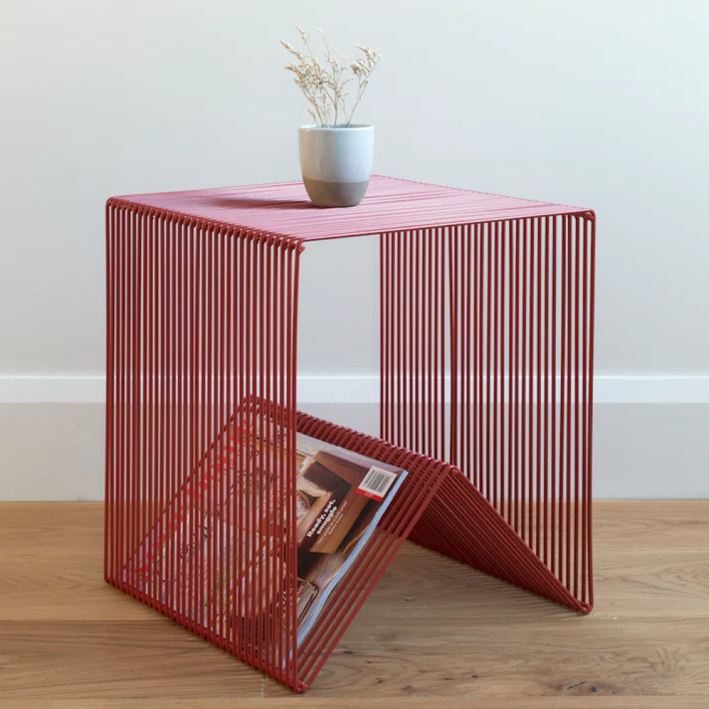 AUREAL - Cherry Red Metallic End Table