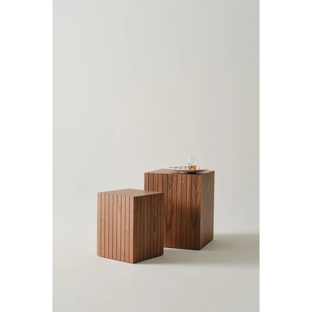 BLOCKA - Mid Century Modern Style End Table Set