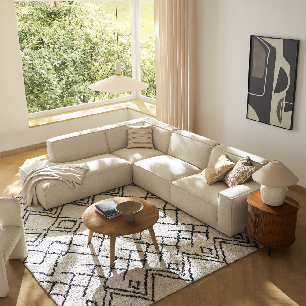 CREZIA - Contemporary Style L-Shape Sectional Sofa
