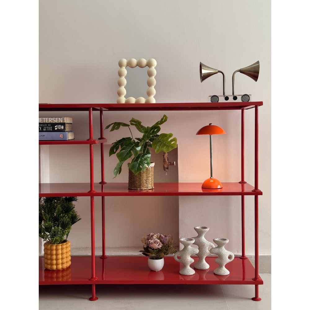REDDLE - Industrial Style Red Metallic Console Table - Image 3