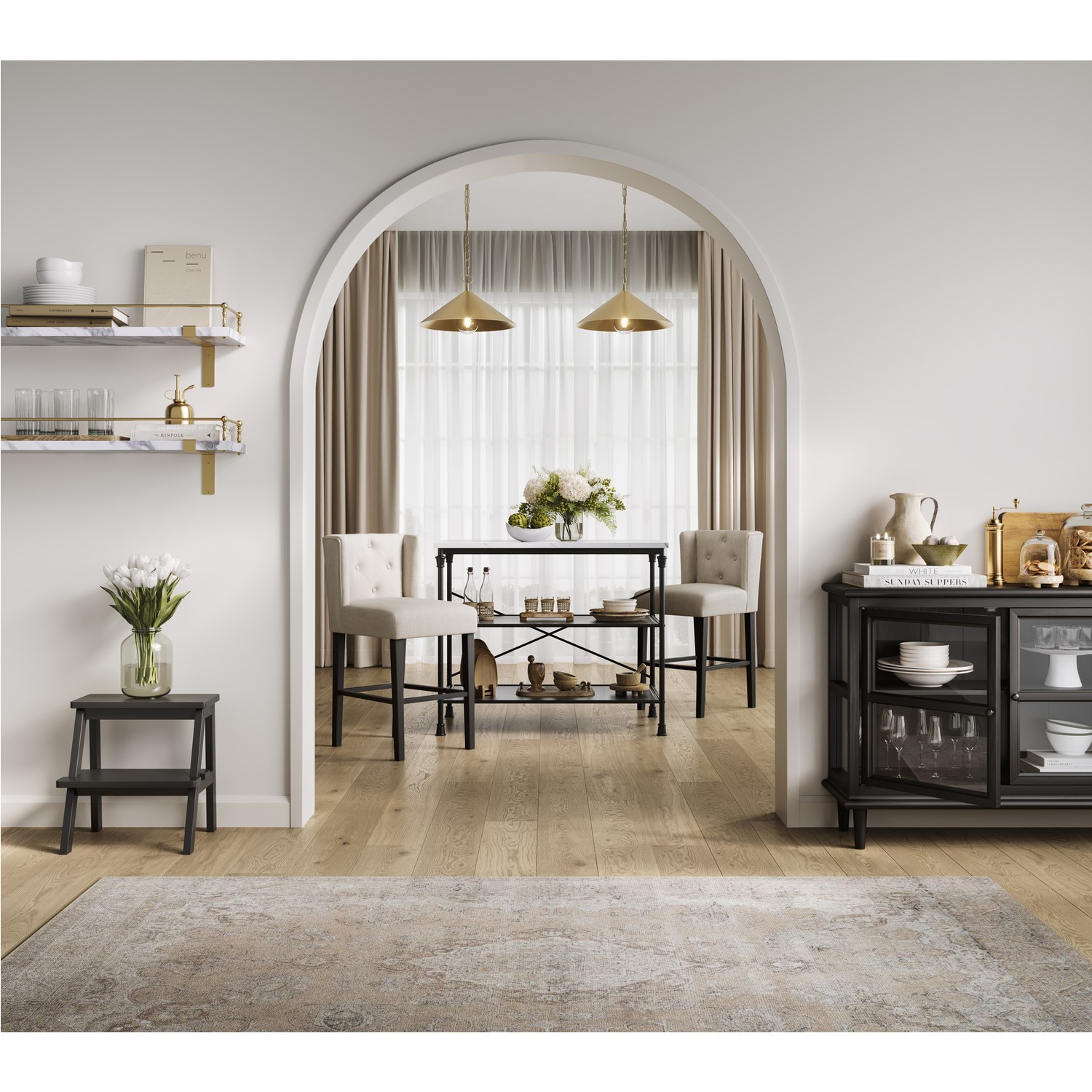 BUNNI - Classic Style Button Tufted Bar Stool - Image 6