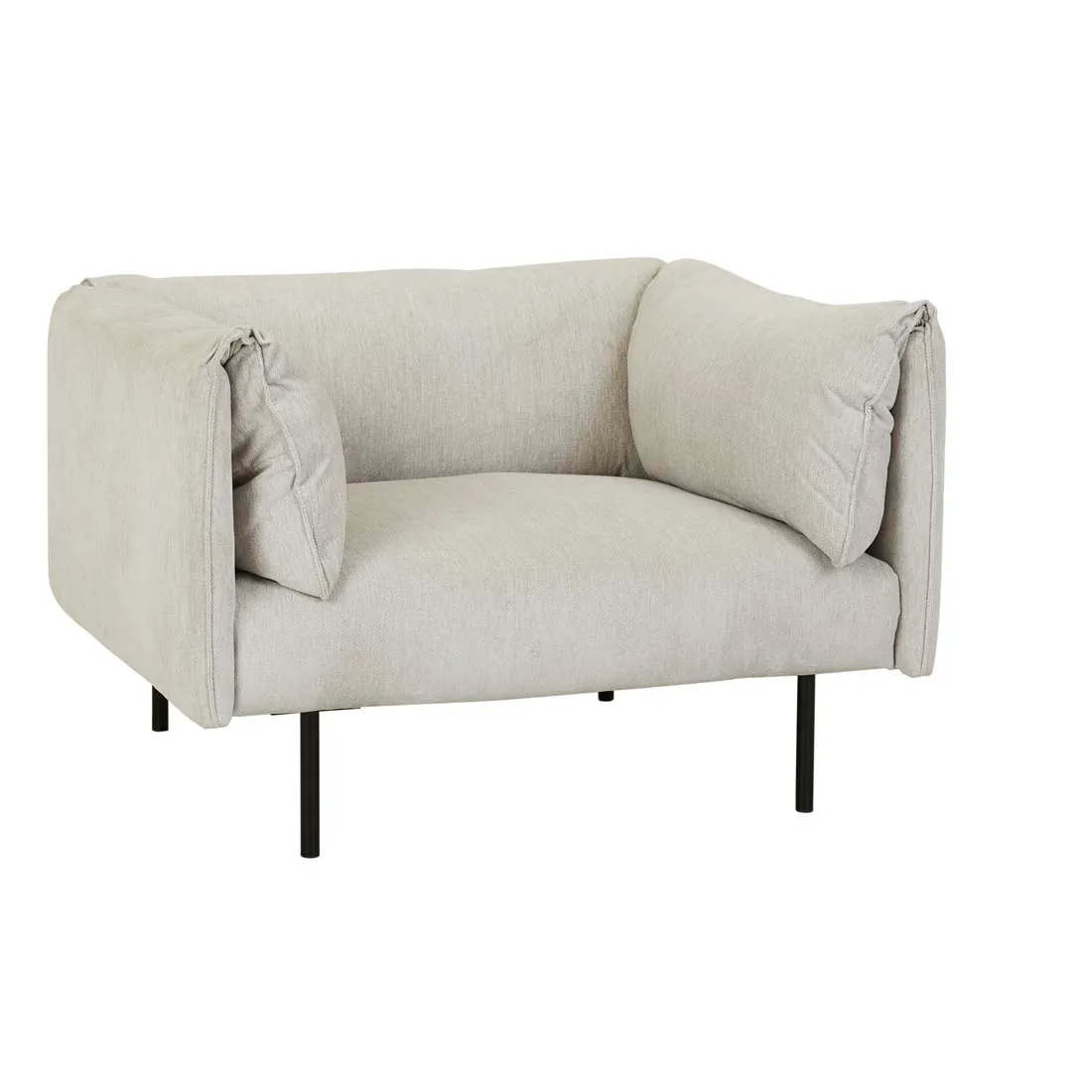 EMBRACE - Light Grey Folded Arms Accent Chair - Image 2
