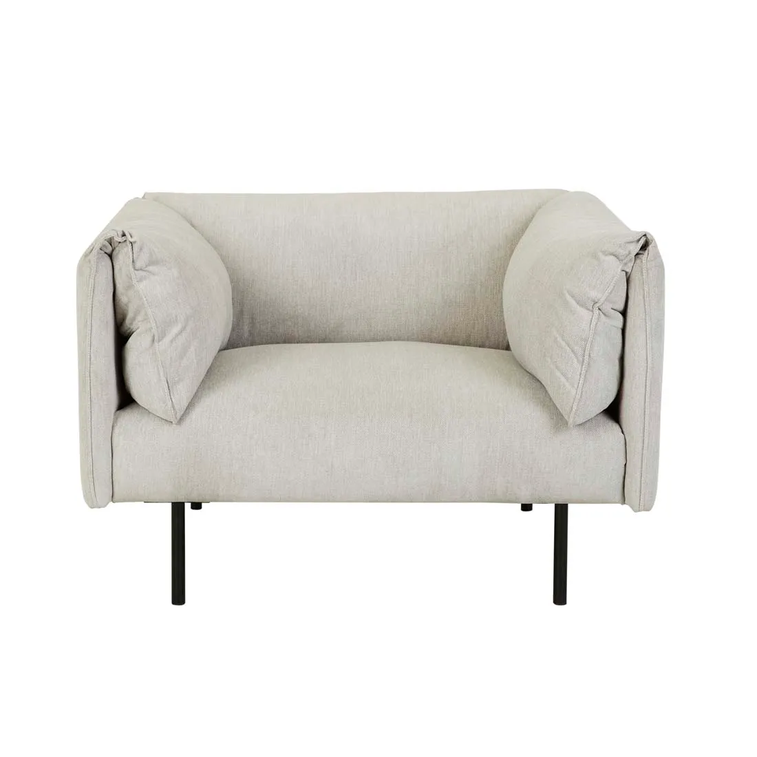 EMBRACE - Light Grey Folded Arms Accent Chair