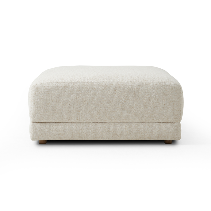 HAVENIX - Soft Edged Cream White Ottoman - Image 3