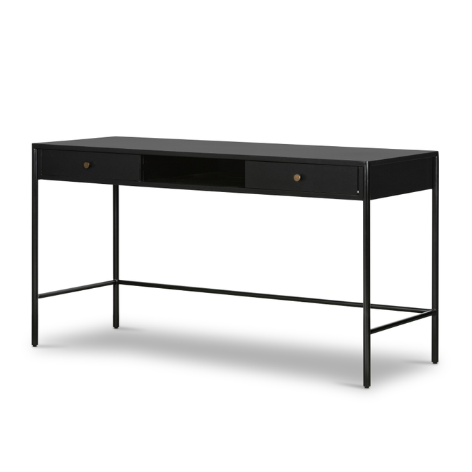 FONDA - Sleek Black Metallic Frame Work Desk - Image 2