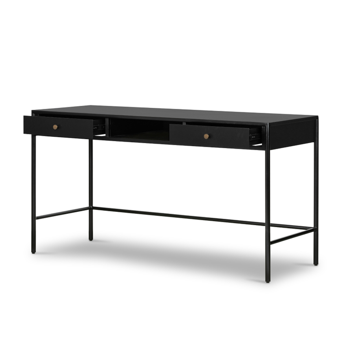 FONDA - Sleek Black Metallic Frame Work Desk - Image 3